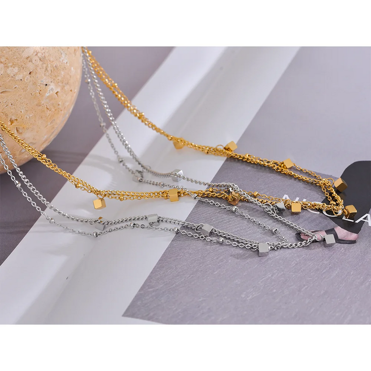 Square Drop Chain Necklace