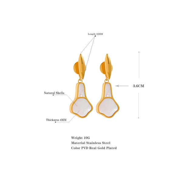 Shell Geometric Drop Earrings