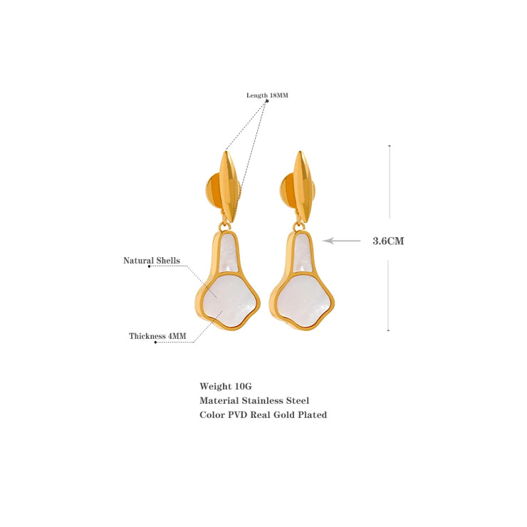 Shell Geometric Drop Earrings