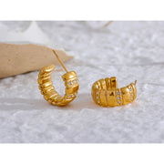 Vintage C Shape Huggie Earrings