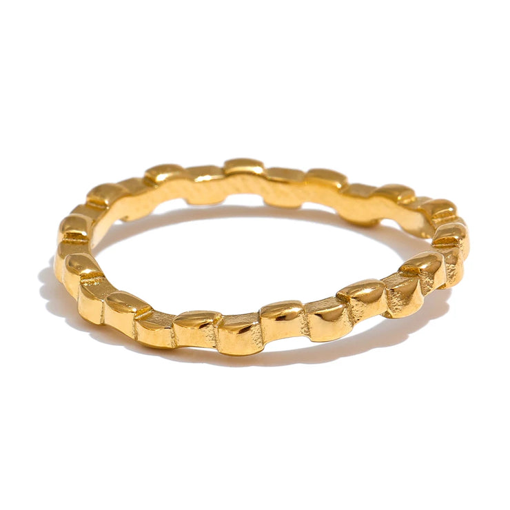 18k Gold Color PVD Plated Thin Ring