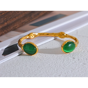 Green Stone Cuff Bracelet