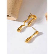 Asymmetrical Gold-Plated Stud Earrings