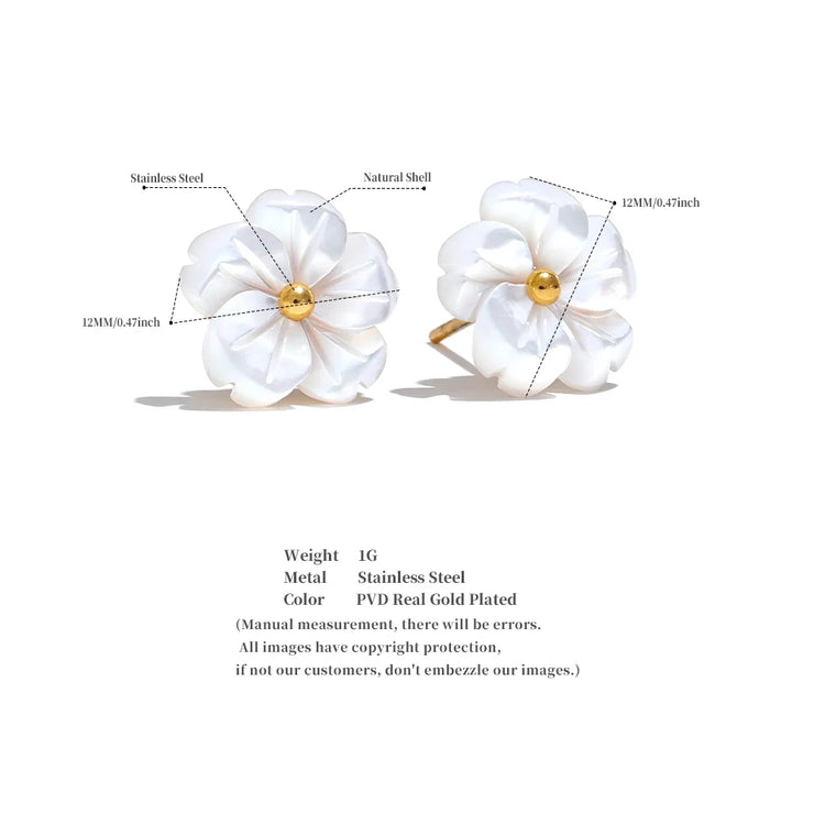 Shell Flower Stud Earrings