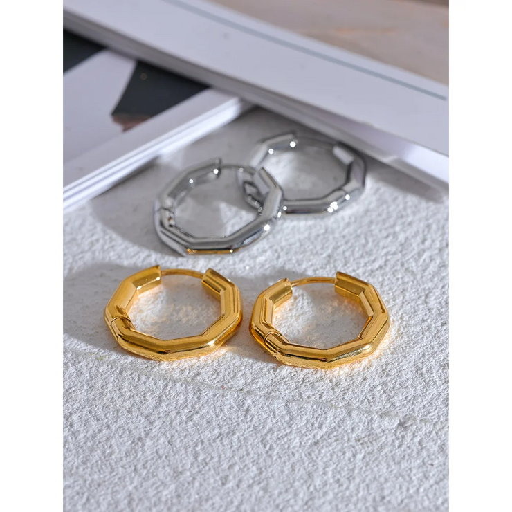 Polygonal Hoop Earrings