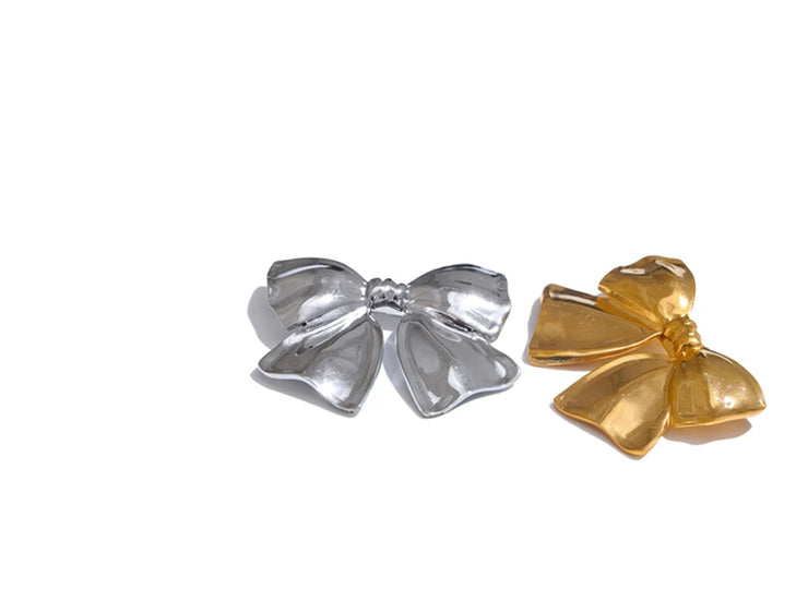 Stainless Steel Bow Knot Brooch