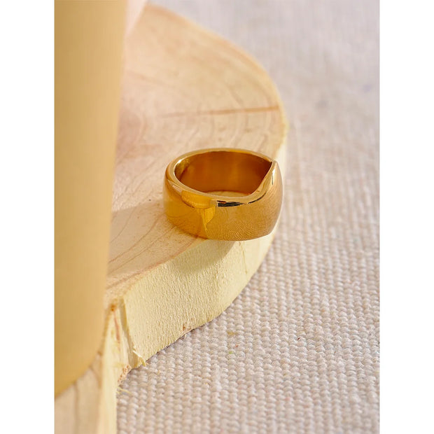 Wide 18k Gold Color Ring