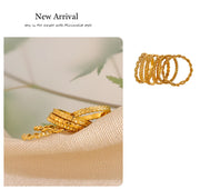 18k Gold Color PVD Plated Thin Ring