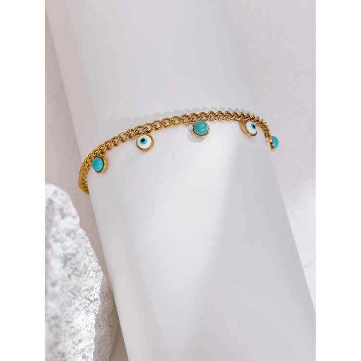 Turquoise Resin Eye Bracelet