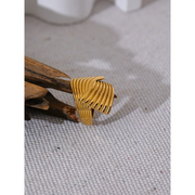 Geometric Golden Wide Ring