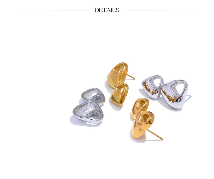 Heart Love Statement Stud Earrings