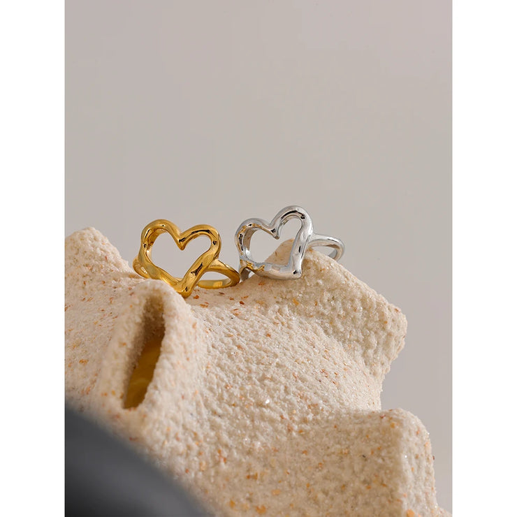 Heart Love Hollow Adjustable Ring