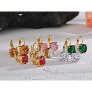 Luxury Colorful Zircon Hoop Earrings