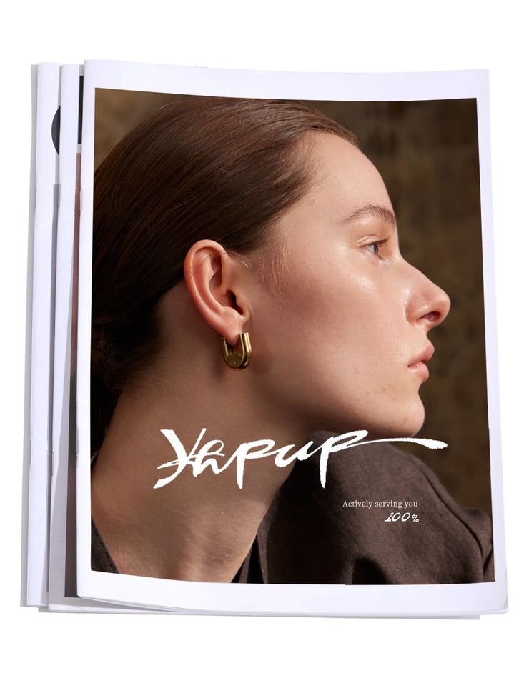 Glossy U-Shape gold hoop earrings