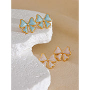 Enamel Bow Knot Studs