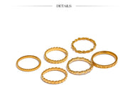 18k Gold Color PVD Plated Thin Ring