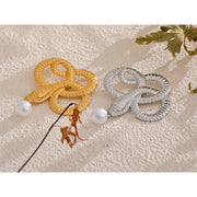 Snake Pearl Brooch