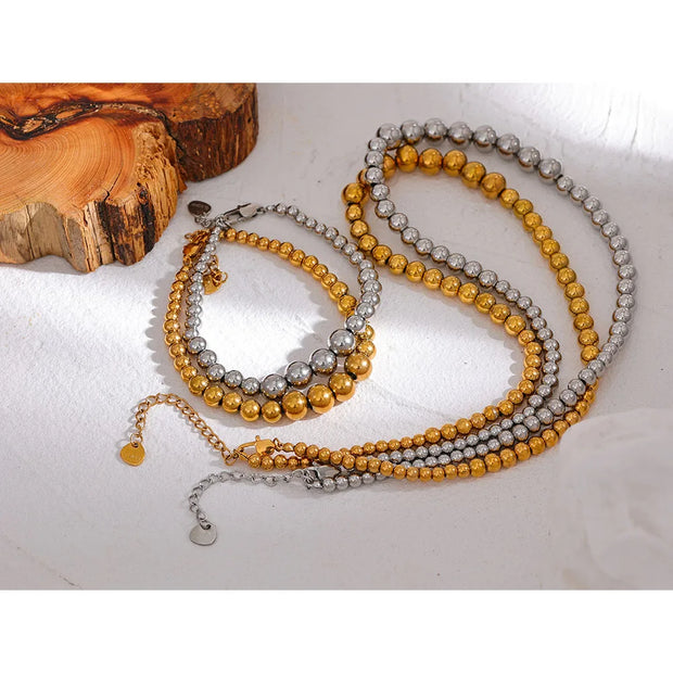 Bold Beads Chain Necklace & Bracelet Set