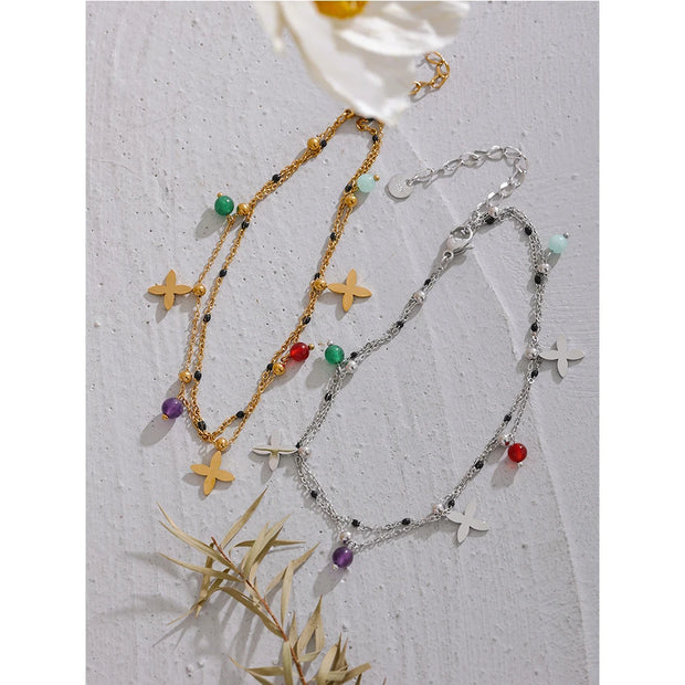 Natural Stone Flower Anklet