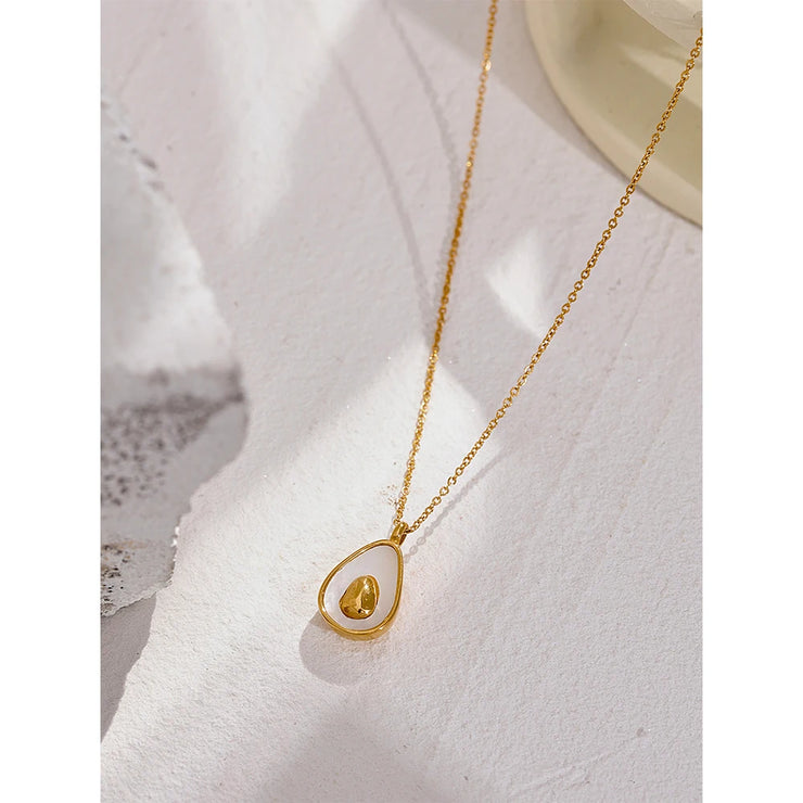 Golden Avocado Pendant Necklace