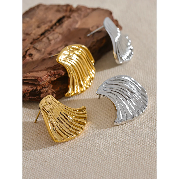 Sea Wave Geometric Stud Earrings