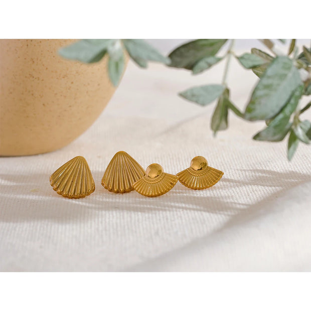 Shell Cast Minimalist Stud Earrings