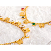 CZ Butterfly Drop Anklet