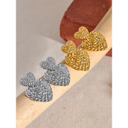 Double Heart Drop Earrings