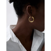 Round Hollow Hoop Earrings