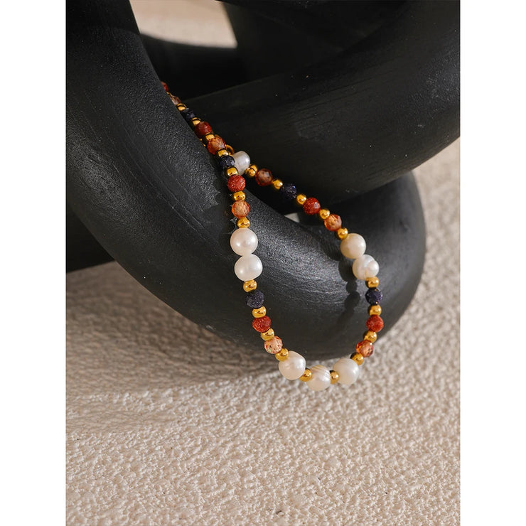 Freshwater Pearl & Stone Bead Bracelet