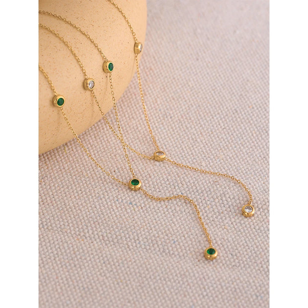 Thin Cubic Zirconia Chain Necklace