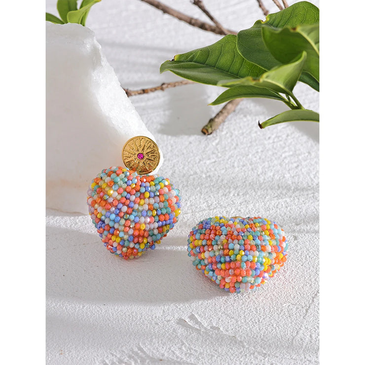 Candy Crystal Heart Earrings