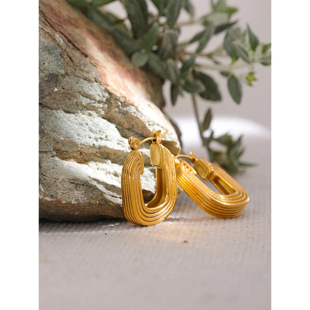 Square Geometric Hoop Earrings