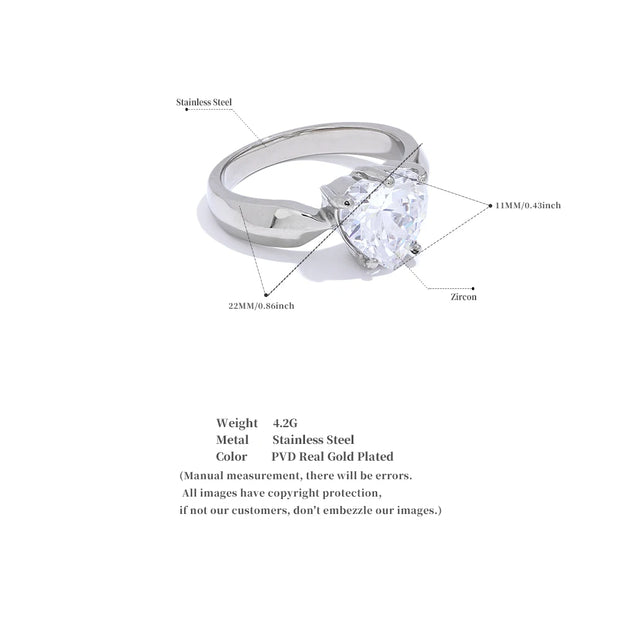 Never Fade Polished Shiny Cubic Zirconia Ring