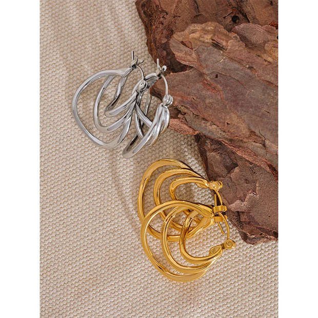 Layered Geometric Hoop Earrings