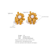 Vintage Imitation Pearls Flower Studs