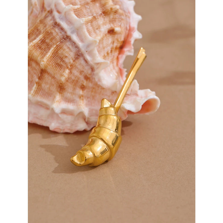 18k Gold PVD Croissant Hairpin