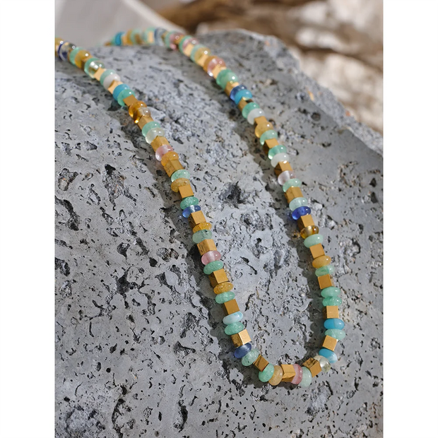 Light Stone Bead Necklace