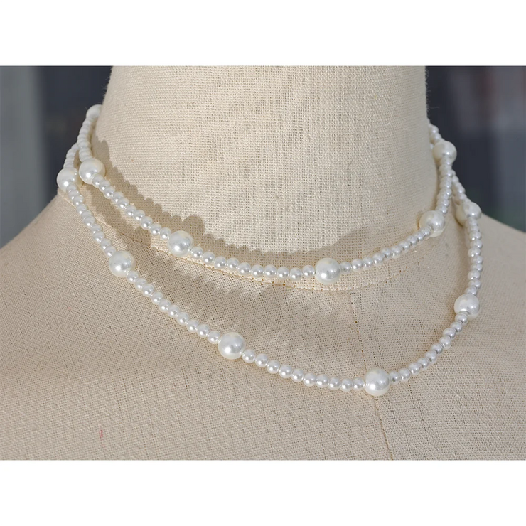 Layered Imitation Pearl Bib Necklace