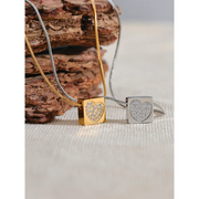 Square Heart Zircon Pendant Necklace