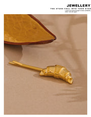 18k Gold PVD Croissant Hairpin