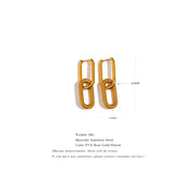 Gold Geometric Drop Hoop Earrings