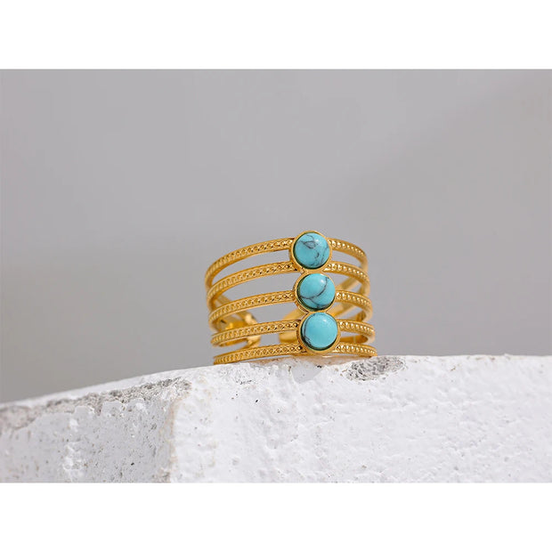 Natural Turquoise Stone  Ring