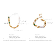 Luxury Green Zircon & Pearl Necklace Bracelet Set