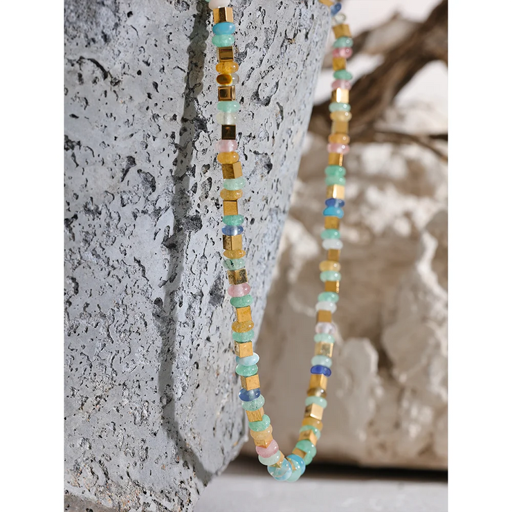 Light Stone Bead Necklace