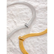 Wide Snake Chain Necklace Zircon