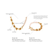 Elegant Pearl Chain Necklace & Bracelet Set