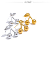 Cherry gold stud earrings