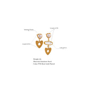 Zircon Heart Imitation Pearls Drop Earrings