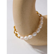 Luxury Freshwater Pearl & Gold Bracelet